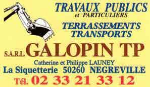 carte de visite de SARL GALOPIN TP-Négreville