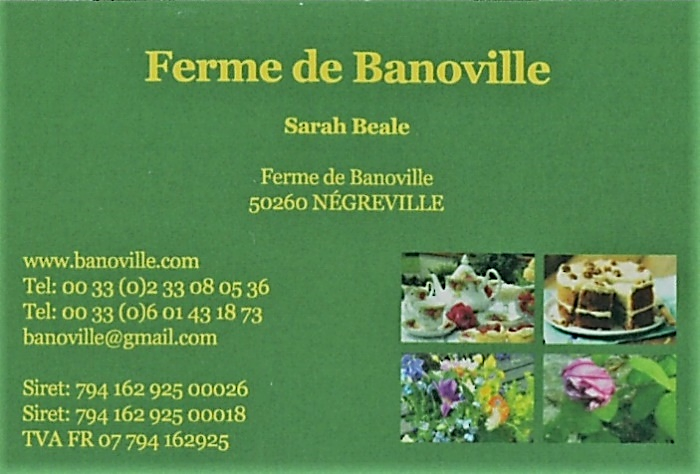 carte de visite de la Ferme de Banoville-Négreville