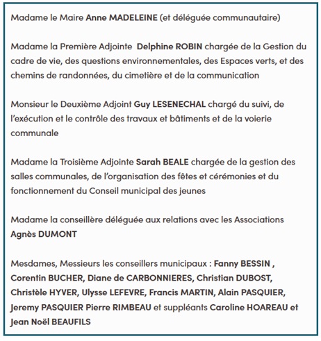 membre et rôle au sein du conseil municipal