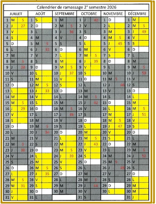 collecte des déchets -mercredi - 2026